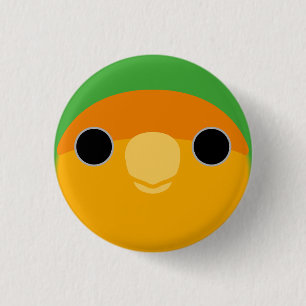 Badge Rond 2,50 Cm Le visage d'un lovebird à visage orange