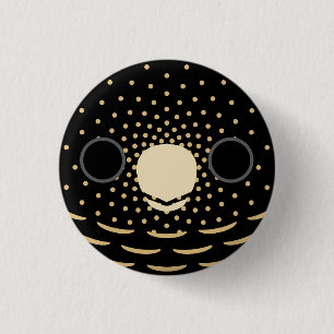Badge Rond 2,50 Cm Le visage d'une femelle Cockatoo noir à queue roug