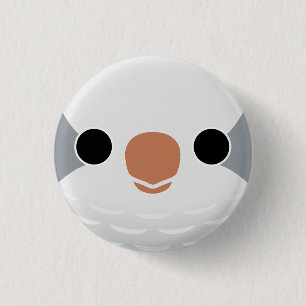 Badge Rond 2,50 Cm Le visage d'une perruque de moine gris