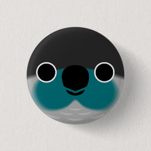 Badge Rond 2,50 Cm Le visage d'une perruque Turquoise à joue verte