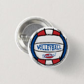 Badge Rond 2,50 Cm Le volleyball bascule la boule par des studios de (Devant & derrière)