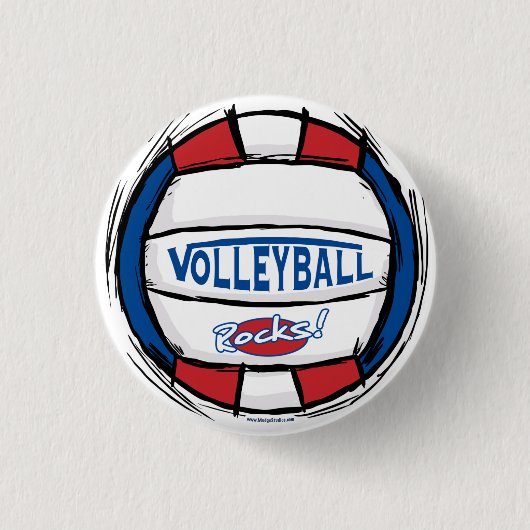 Badge Rond 2,50 Cm Le volleyball bascule la boule par des studios de (Devant)