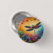 Badge Rond 2,50 Cm Le voyage de la libellule (Devant & derrière)