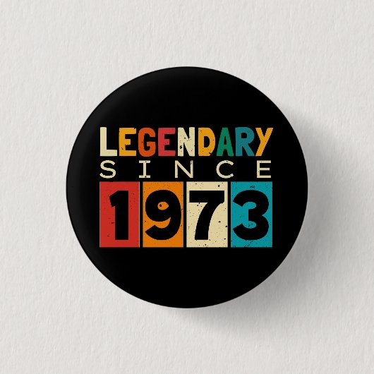 Badge Rond 2,50 Cm Légende depuis 1973 51e anniversaire (Devant)