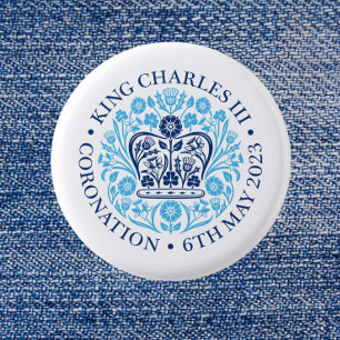 Badge Rond 2,50 Cm L'emblème du couronnement du roi Charles 2023