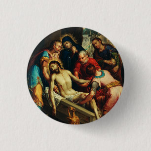 Badge Rond 2,50 Cm L'ensevelissement du Christ Juan Rodríguez Juarez
