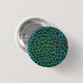 Badge Rond 2,50 Cm Léopard Brown et Turquoise (Devant & derrière)