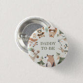 Badge Rond 2,50 Cm Les animaux des bois Papa sera Baby shower (Devant & derrière)