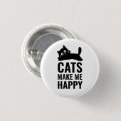 Badge Rond 2,50 Cm Les chats me rendent heureux (Devant & derrière)