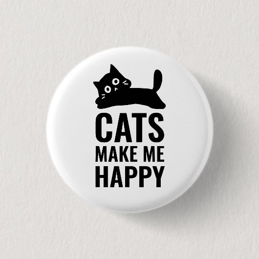 Badge Rond 2,50 Cm Les chats me rendent heureux (Devant)