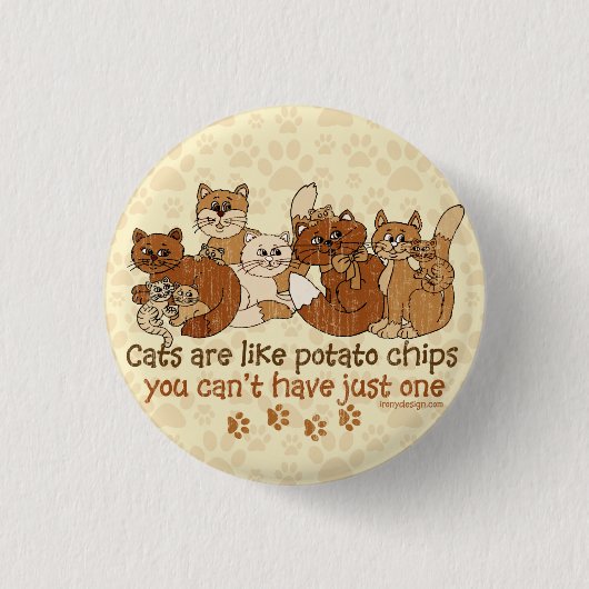 Badge Rond 2,50 Cm Les chats sont comme des chips Grunge Version (Devant)