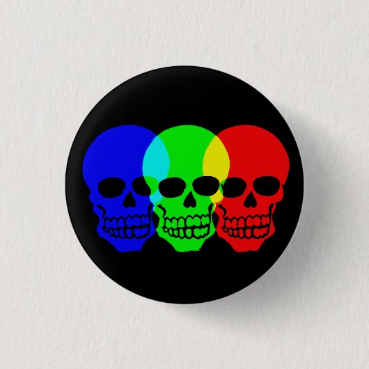 Badge Rond 2,50 Cm Les Crânes (Devant)