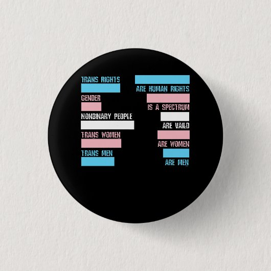 Badge Rond 2,50 Cm Les droits trans sont transgenres droits humains L (Devant)