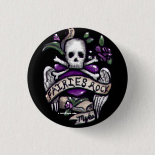 Badge Rond 2,50 Cm Les "fées basculent" le crâne gothique bouton de
