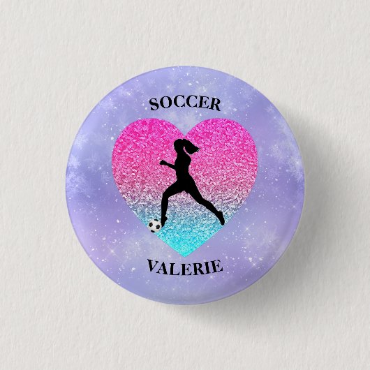 Badge Rond 2,50 Cm Les filles aiment le football (Devant)