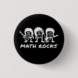 Badge Rond 2,50 Cm Les maths, c'est rock Humour académique sur le gro