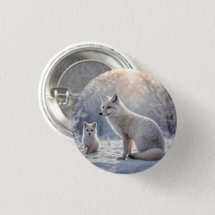 Badge Rond 2,50 Cm "Les obligations décongelées : le renard arctique 