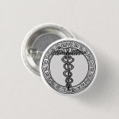 Badge Rond 2,50 Cm Les Olympiens ! Symbole Hermes / Mercure (Devant & derrière)