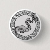 Badge Rond 2,50 Cm Les Olympiens ! Symbole Poseidon / Neptune (Devant)