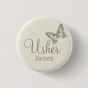 Badge Rond 2,50 Cm Les papillons Usher ont appelé la goupille/bouton