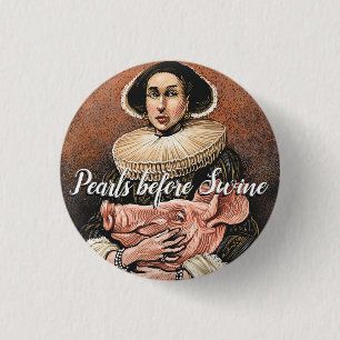 Badge Rond 2,50 Cm Les perles avant le bouton du porc