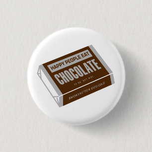 Badge Rond 2,50 Cm Les personnes heureuses mangent du chocolat