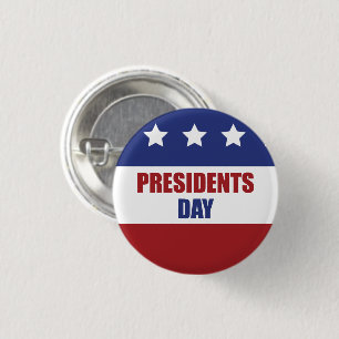 Badge Rond 2,50 Cm Les présidents Day Rouge Blanc et Bleu avec étoile