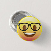 Badge Rond 2,50 Cm Les verres nerd heureux Emoji font face au Pin (Devant & derrière)