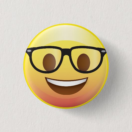 Badge Rond 2,50 Cm Les verres nerd heureux Emoji font face au Pin (Devant)