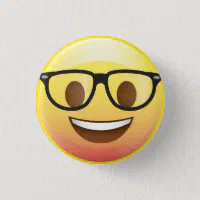 Nerd Face Emoji Porte-clés en bois Nerd avec des lunettes Emoji