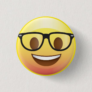 Badge Rond 2,50 Cm Les verres nerd heureux Emoji font face au Pin
