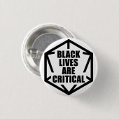 Badge Rond 2,50 Cm Les vies noires de BLM sont critiques [B&W] (Devant & derrière)