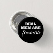 Badge Rond 2,50 Cm Les vrais hommes sont féministes (Devant & derrière)