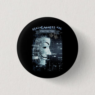 Badge Rond 2,50 Cm Les vrais joueurs sont protégés