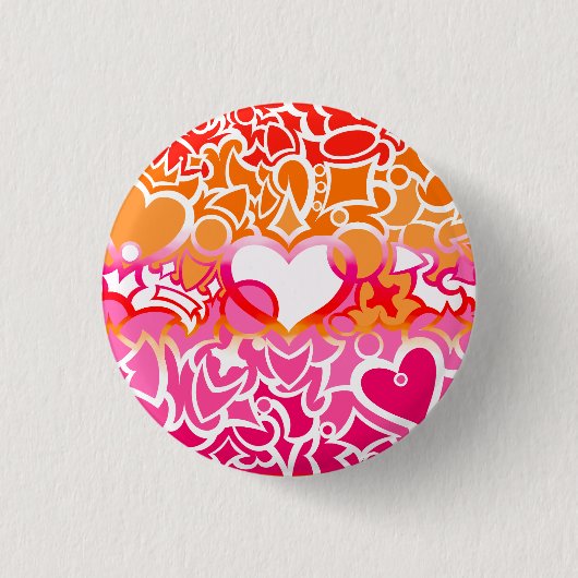 Badge Rond 2,50 Cm Lesbienne Sunset Pride Squiggle (Devant)