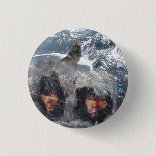 Badge Rond 2,50 Cm L'esprit autochtone en Alaska