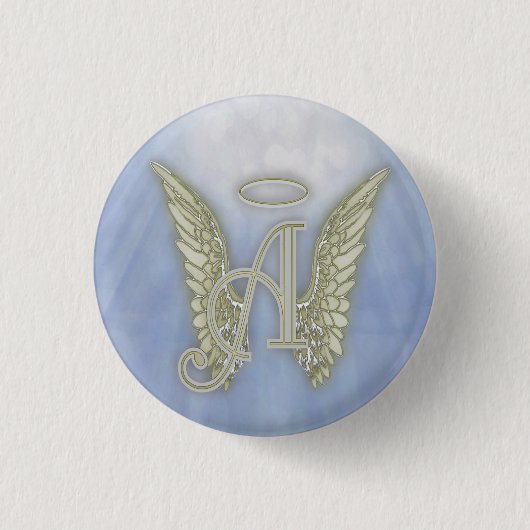 Badge Rond 2,50 Cm Lettre A Angel Monogramme (Devant)