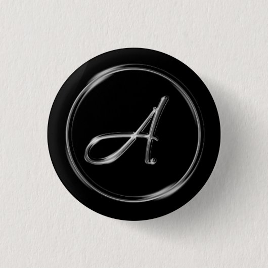Badge Rond 2,50 Cm "Lettre A" Monogramme (Devant)