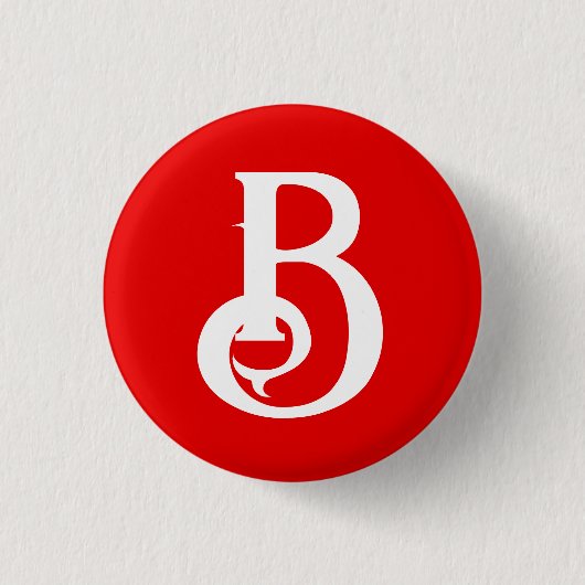 Badge Rond 2,50 Cm LETTRE INITIALE MONOMOBILE ROUGE BLANC Classique (Devant)
