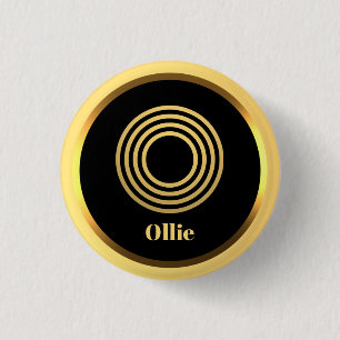 BADGE ROND 2,50 CM LETTRE MONOMOBILE EN OR PERSONNALISÉ O