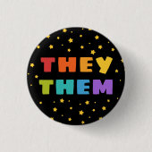 Badge Rond 2,50 Cm Lettres arc-en-ciel Starry Sky Them Trans Pronouns (Devant)