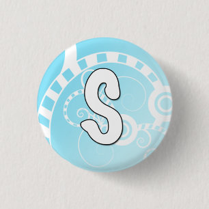 Badge Rond 2,50 Cm Lettres des boutons d'alphabet - S