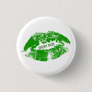 Badge Rond 2,50 Cm Lèvres Vertes Irish Kiss