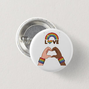 Badge Rond 2,50 Cm LGBT+Pride. Aimez l'arc-en-ciel. Cœur. Keychai