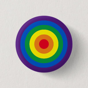 Badge Rond 2,50 Cm Lgbt rainbow rayures bullseye gay pride drapeau co