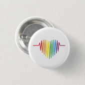 Badge Rond 2,50 Cm LGBTQ Heartbeat (Devant & derrière)