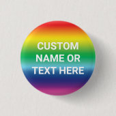 Badge Rond 2,50 Cm Lgbtq texte personnalisé rainbow gradient drapeau  (Devant)
