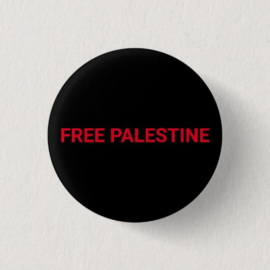 Badge Rond 2,50 Cm Libérez la Palestine noir rouge texte personnalisé (Devant)