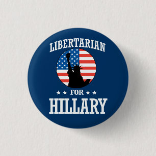BADGE ROND 2,50 CM LIBERTAIRE POUR HILLARY