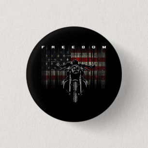 Badge Rond 2,50 Cm Liberté de la moto drapeau américain